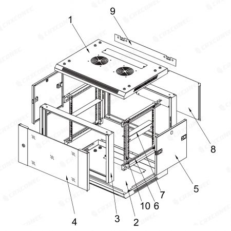 خزانة مثبتة على الحائط مع باب مهوى للمباني التجارية